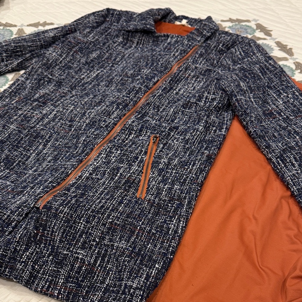 Mystree Navy and Orange Tweed Jacket